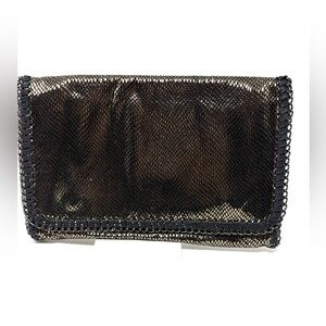 Shiny Metallic Gold Fishnet Chain Clutch 80s